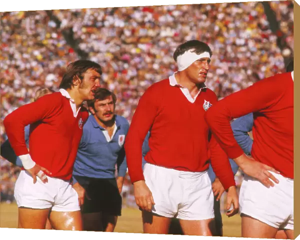 British Lions Roger Uttley, Willie John McBride and Gordon Brown