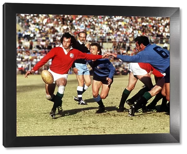 Gareth Edwards clears the ball for the British Lions in 1974