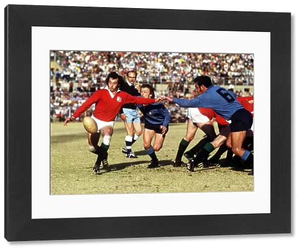 Gareth Edwards clears the ball for the British Lions in 1974