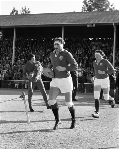 Willie John McBride leads the British Lions out against Northern Transvaal in 1974