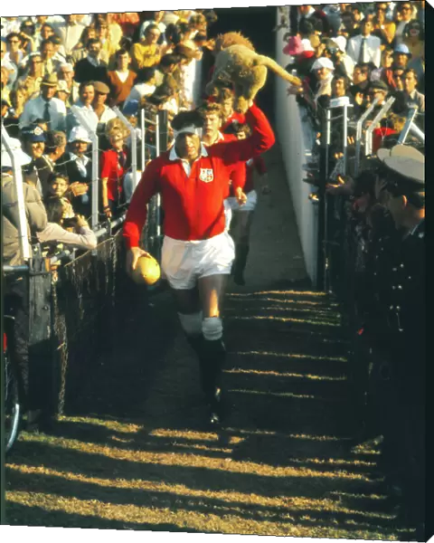 Willie John McBride leads the British Lions out for the Third Test against South Africa in 1974