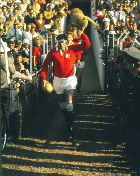 Willie John McBride leads the British Lions out for the Third Test against South Africa in 1974