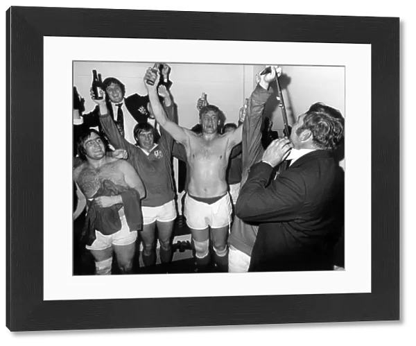The British Lions celebrate after winning the series against South Africa in 1974