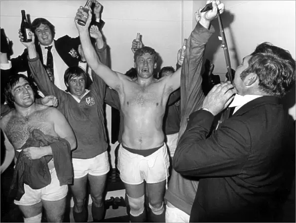 The British Lions celebrate after winning the series against South Africa in 1974