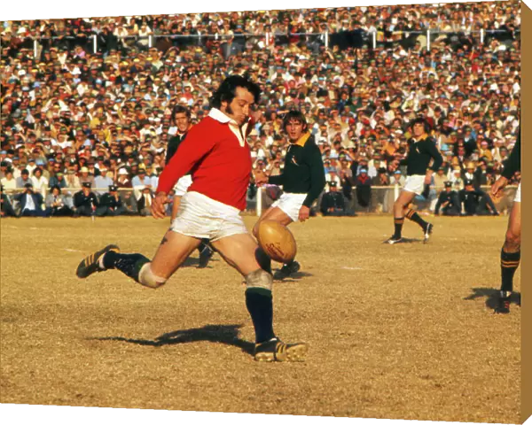 Gareth Edwards punts ahead for the Lions against South Africa in 1974
