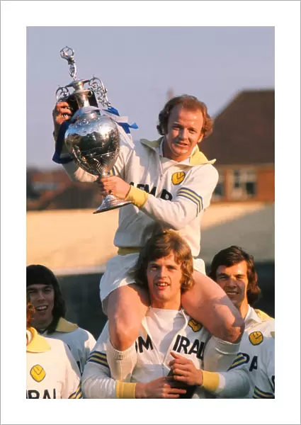 Leeds United captain Billy Bremner with the League Championship Trophy in 1974