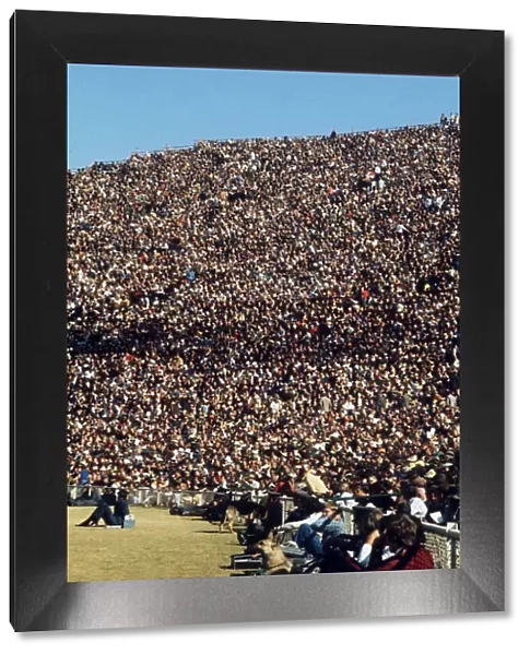 A packed stand at Ellis Park, Johannesburg, watches the last test between the Lions and South Africa in 1974
