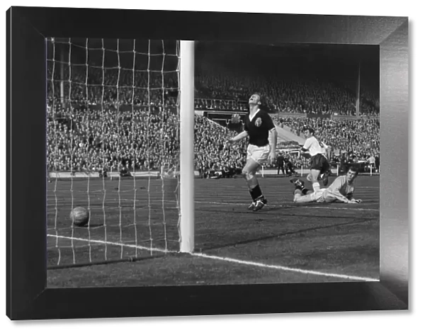 Jimmy Greaves completes his hat-trick against Scotland in 1961