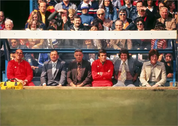 The Liverpool bench in 1977