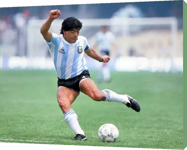 Diego Maradona in action at the 1986 World Cup