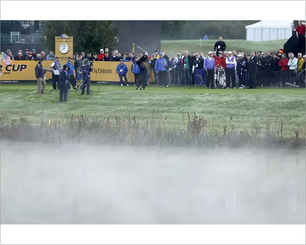 Martin Kaymer tees in the mist during the 2010 Ryder Cup