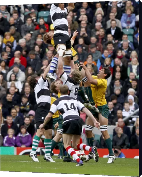 Jerome Kaine wins a line-out for the Barbarians in 2011