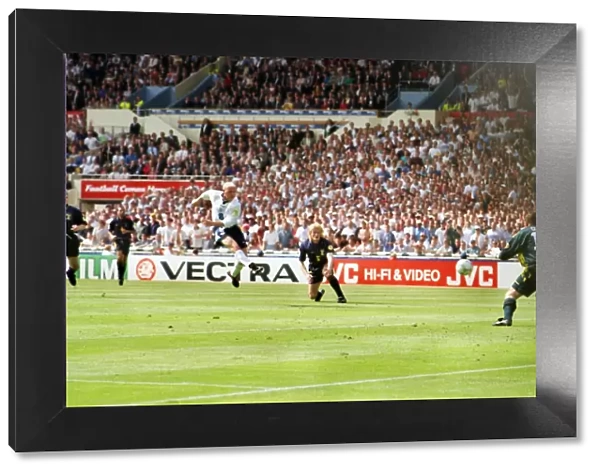 Paul Gascoigne scores his stunning volley against Scotland at Euro 96