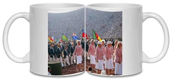 Mary Peters during the opening ceremony of the 1984 Los Angeles Olympics