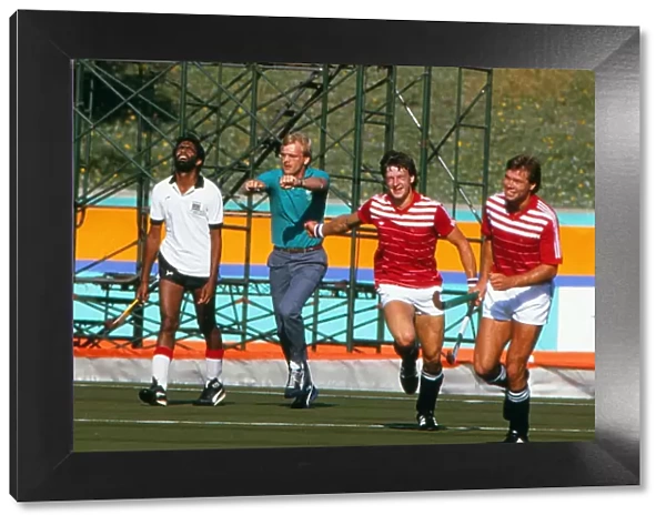 Great Britains Sean Kerly scoring at the 1984 Olympics