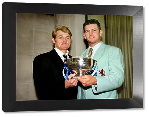 The two captains with the Bowring Bowl before the 1999 Varsity Match