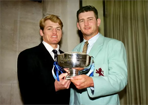 The two captains with the Bowring Bowl before the 1999 Varsity Match