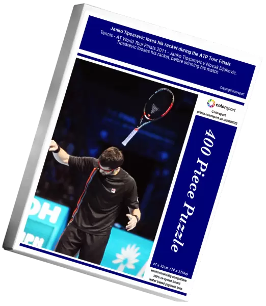 Janko Tipsarevic loses his racket during the ATP Tour Finals