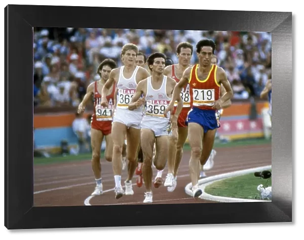 Jose Manuel Abascal leads from Seb Coe and Steve Cram in the final of the 1500m at the 1984 Los Angeles Olympics