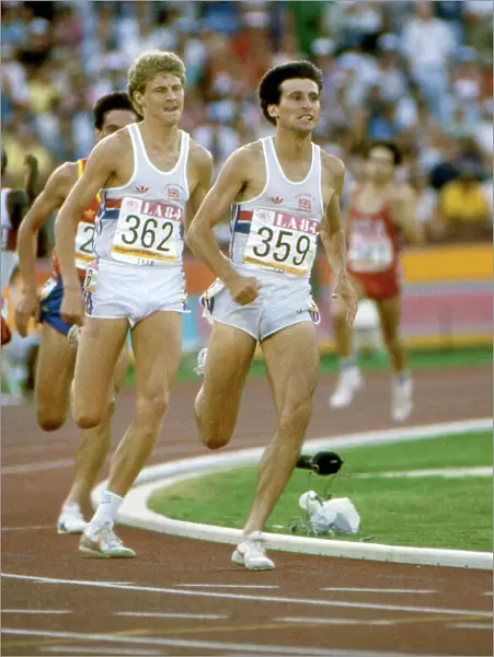 Seb Coe and Steve Cram on the home straight in the 1984 1500m Olympic final