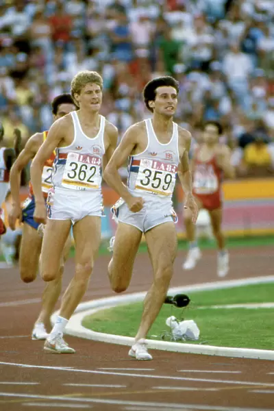 Seb Coe and Steve Cram on the home straight in the 1984 1500m Olympic final