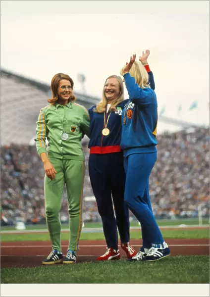 The medal winners in the womens pentathlon at the 1972 Munich Olympics