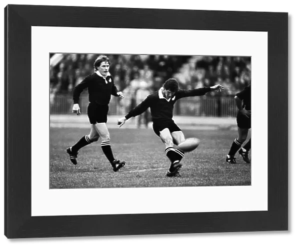 Robbie Deans kicks at goal during the All Blacks 1983 Tour of England
