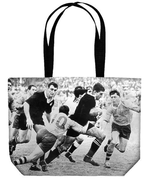 Colin Meads on the charge during the 1968 Bledisloe Cup