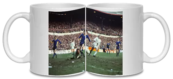 Dickie Guy makes yet another save against Leeds in the 1975 FA Cup