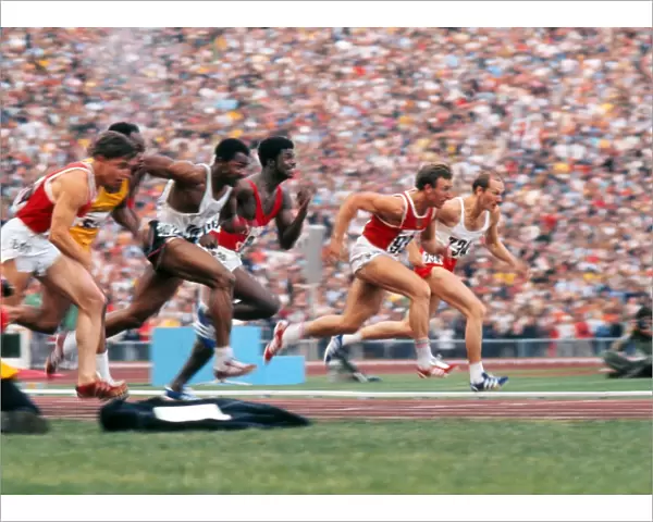 The mens 100m final at the 1972 Munich Olympics