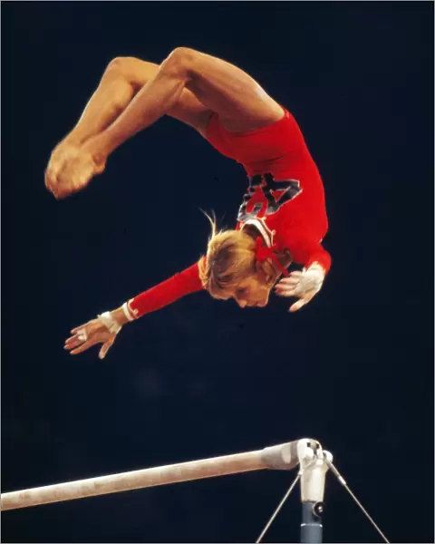 Olga Korbut peforms her Korbut Flip - 1973 European Championships