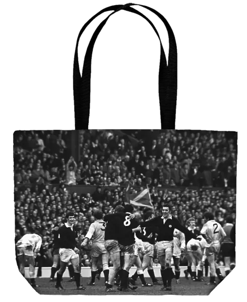 Scotland celebrate victory in the 1971 Calcutta Cup at Twickenham