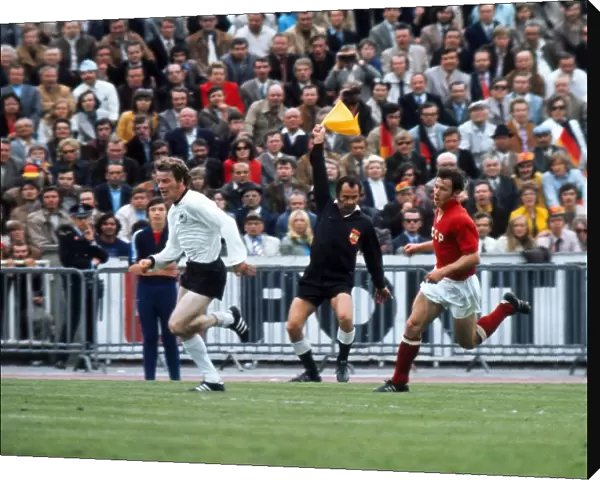 Herbert Wimmer is flagged offside in the final of Euro 72
