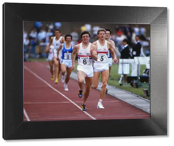 Tom McKean and Steve Cram run at Gateshead in 1985