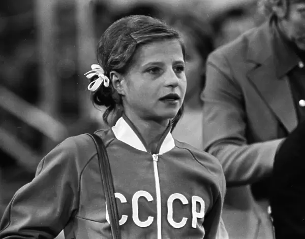 Olga Korbut in tears at the 1972 Munich Olympics