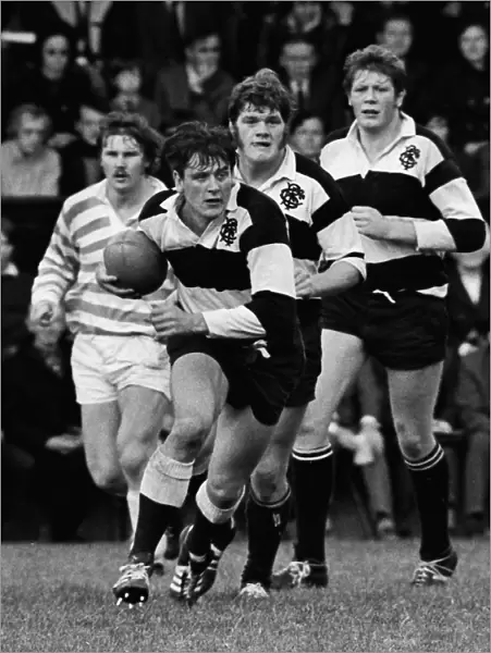 Peter runs for the Barbarians with Fran Cotton and Gordon Brown in support