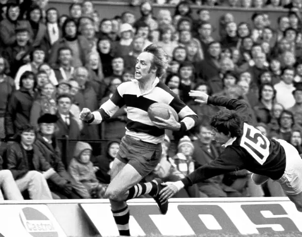 David Duckham makes a break for Coventry in the 1974 RFU Cup Final