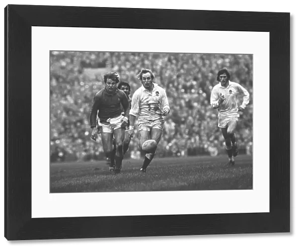 David Duckham and Jean-Francois Gourdon race for the ball during the 1975 Five Nations