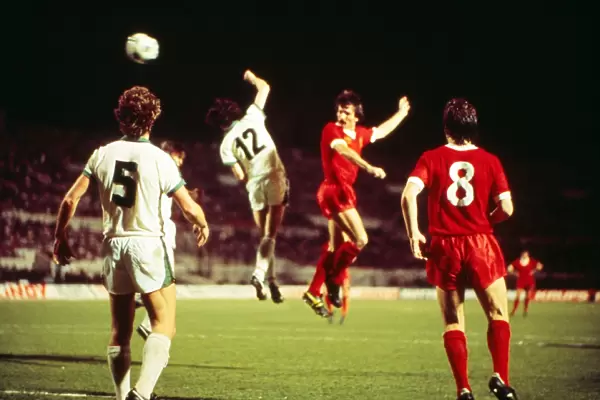 Tommy Smith heads home Liverpools second goal in the 1977 European Cup Final