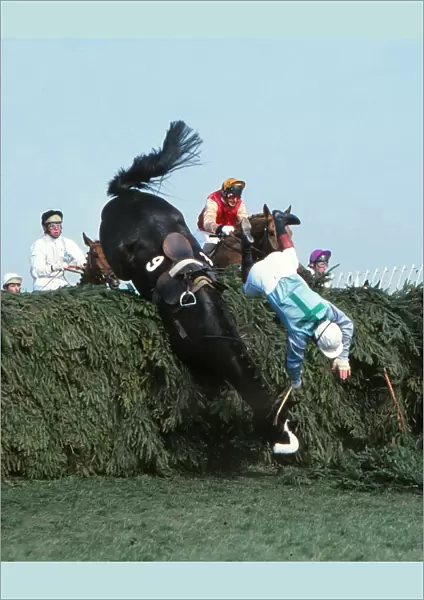 Rubstic falls at the Chair during the 1980 Grand National