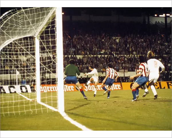 Gerd Muller scores his stunning first goal for Bayern Munich in the 1974 European Cup Final replay