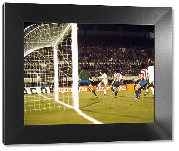 Gerd Muller scores his stunning first goal for Bayern Munich in the 1974 European Cup Final replay