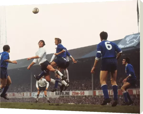 Roger Davies and Francesco Morini jump for the ball in the 1973 European Cup semi-final