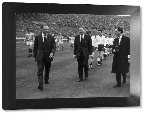 The teams walk out for the 1962 FA Cup Final