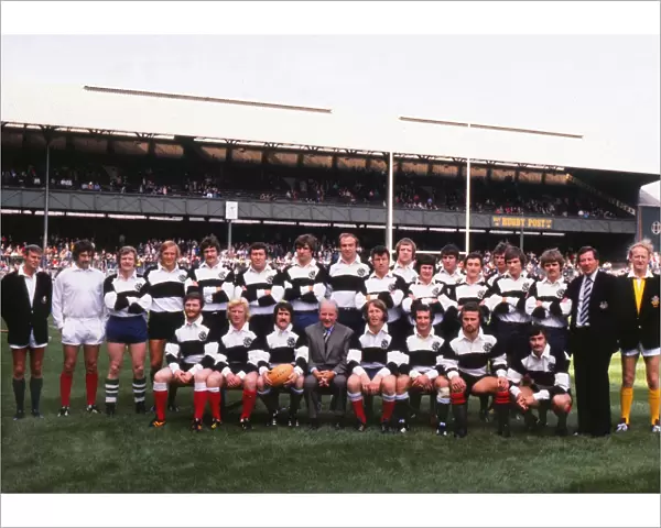 The Barbarians team that faced the British Lions in the 1977 Silver Jubilee Match