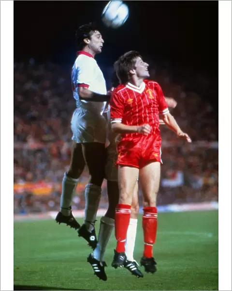 Liverpools Ronnie Whelan and Romas Marco Tardelli jumps for the ball during the 1984 European Cup Final