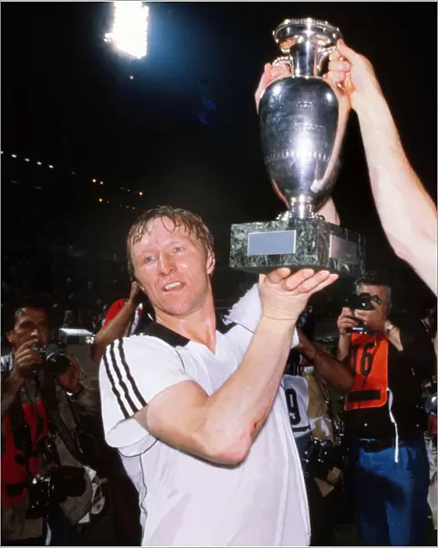 West Germanys Horst Hrubesch celebrates victory in Euro 1980