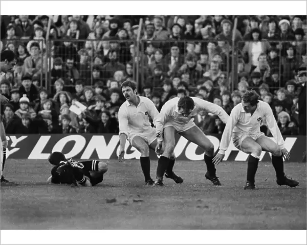 Murray Mexted scores for the All Blacks against Scotland in 1979