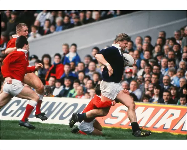 Scotlands Damien Cronin scores his try against Wales in 1990