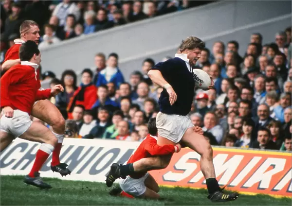 Scotlands Damien Cronin scores his try against Wales in 1990